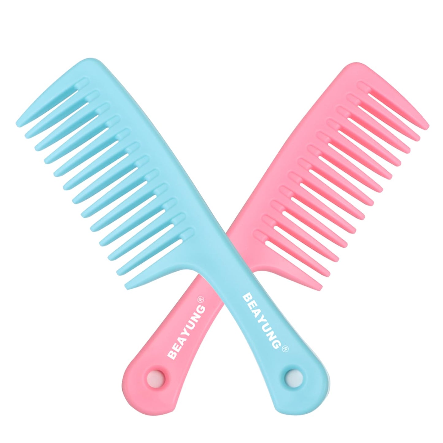 2PCS Large Wide Tooth Comb, Shower Combs, Hair comb for wet curly hair, Durable Hair Brush for Best Styling and Professional Hair Care(1Black,1White)
