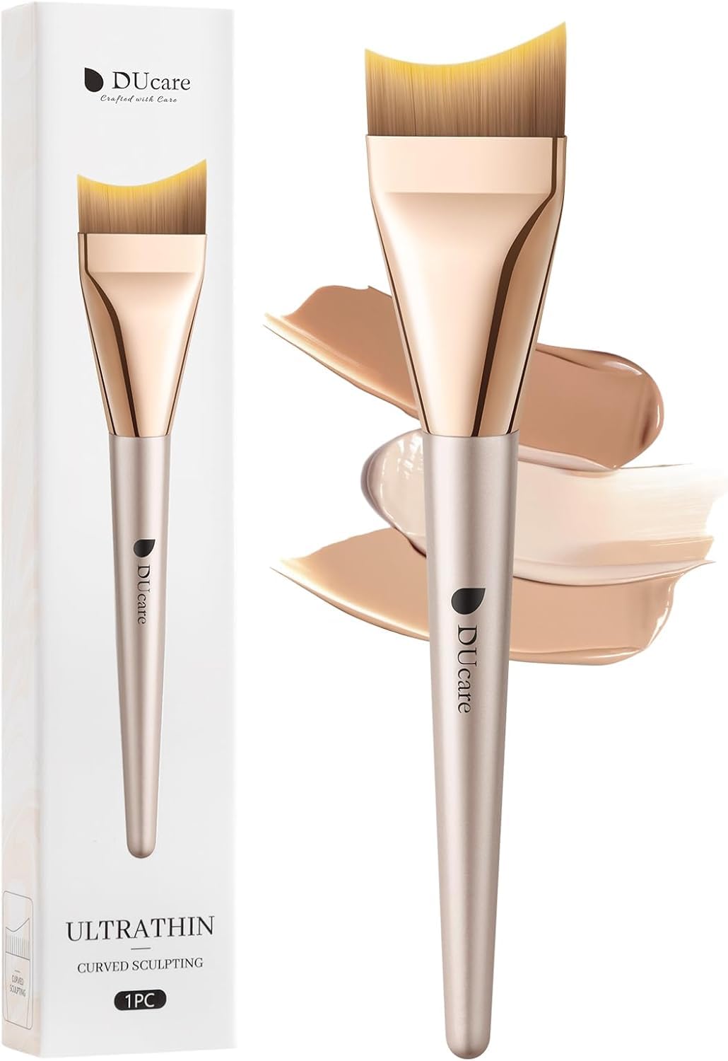 DUcare Pinnacle Foundation Brush, Professional Makeup Brush | For Buffing, Blending & Building Coverage, Made with Soft, Vegan & Cruelty-Free Fibers for Liquid or Cream Foundation