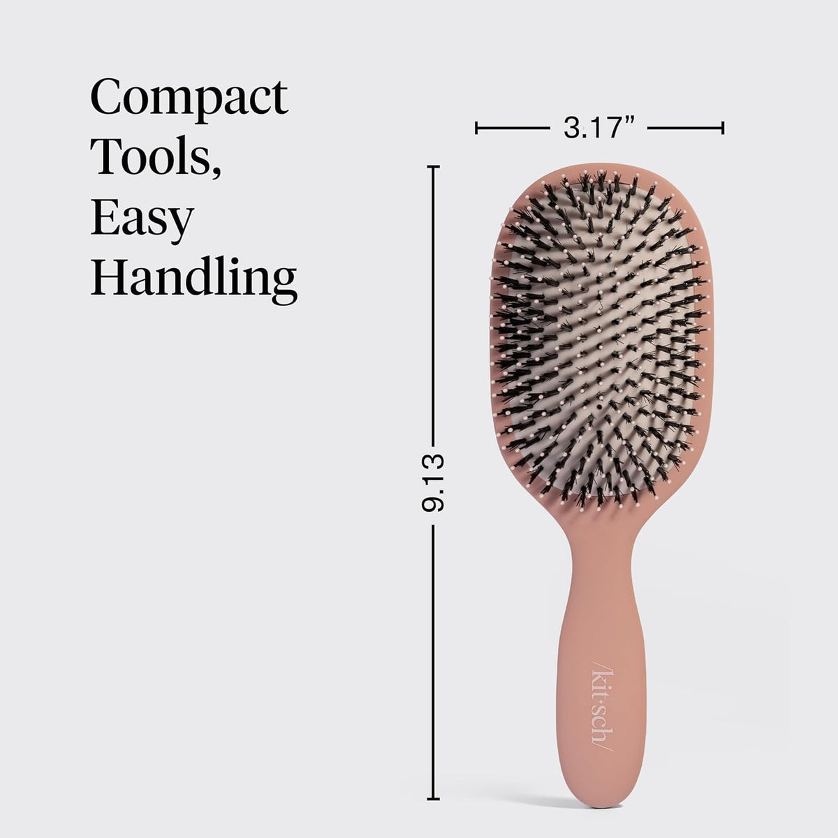 Kitsch Smooth & Polish Hair Brushes For Women and Men - Terracotta | Hairbrush For Women | Dual Bristle Detangler Brush – Vegan Boar & Nylon Hair Brush w/ Cushioned Pad for Scalp Massage