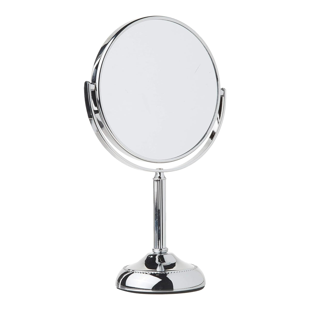 JERDON 6" Tabletop Makeup Mirror - 10X Magnification - Nickel - JP910NB | Two-Sided Swivel Design, 11" Tall, Portable