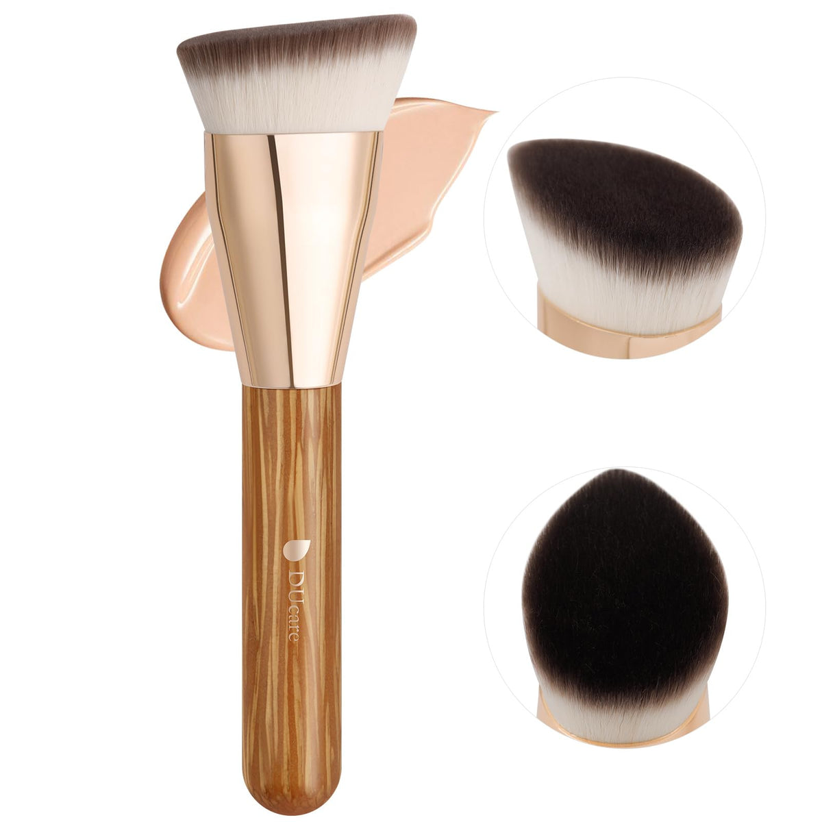 DUcare Pinnacle Foundation Brush, Professional Makeup Brush | For Buffing, Blending & Building Coverage, Made with Soft, Vegan & Cruelty-Free Fibers for Liquid or Cream Foundation