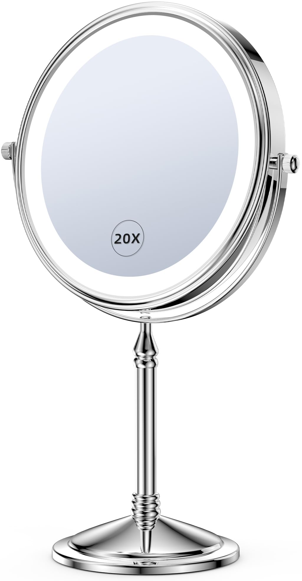 DOWRY 4000 mAh Rechargeable Lighted Makeup Mirror 10x Magnification Vanity Mirror Tabletop Two-Sided Swivel Gifts for Women Wife Mom Teengirls Mothers Day Gold Finish