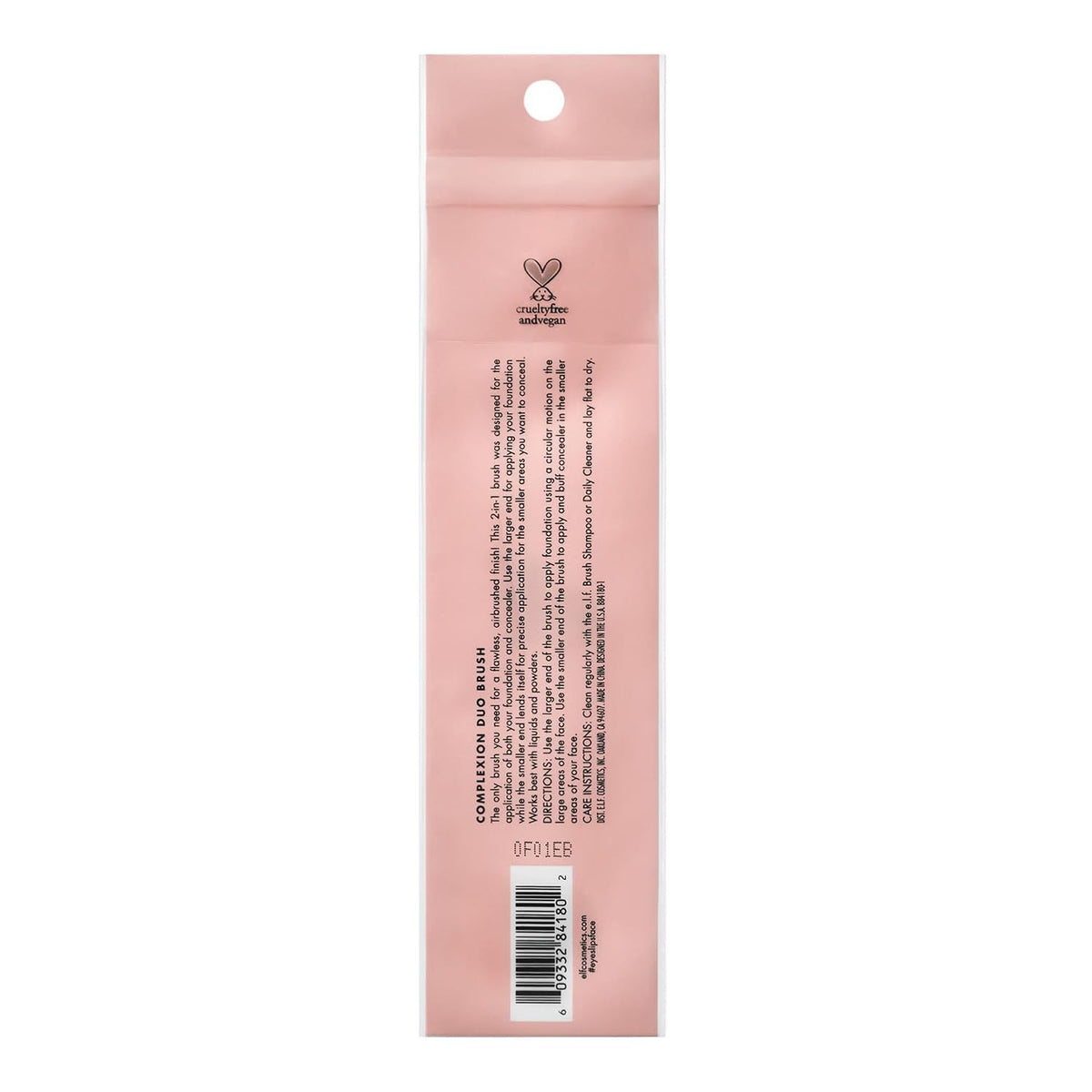 e.l.f. Complexion Duo Brush, Makeup Brush For Applying Foundation & Concealer, Creates An Airbrushed Finish, Made With Vegan, Cruelty-Free Bristles