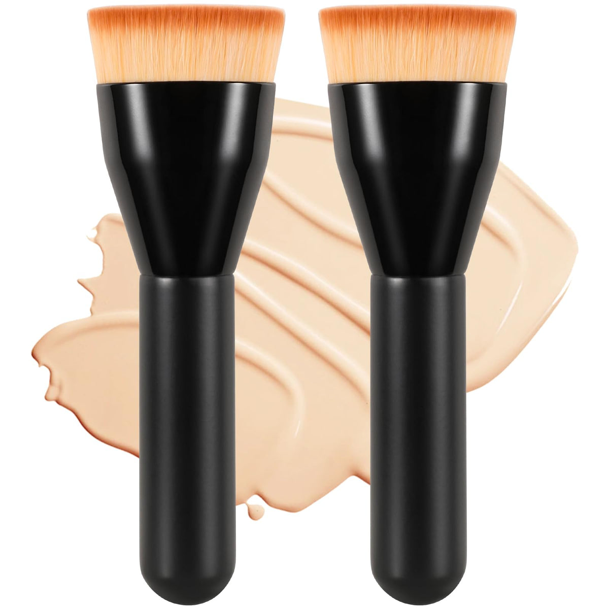 Foundation Brush for Mature Skin, Flat Top Kabuki Makeup Brush for Liquid Foundation, Cream & Powder, Premium Face & Body Buffing Blending Brush for Streak-Free Finish