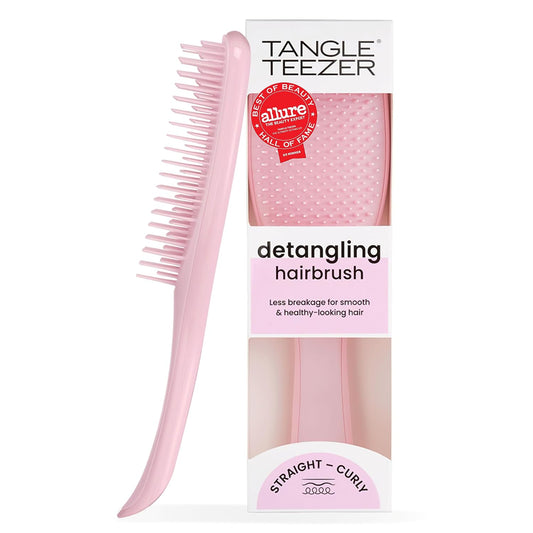 Tangle Teezer Ultimate Detangler Brush, Straight to Wavy, Millennial Pink | Patented two-tier, regular-flex teeth reduce breakage & split ends on wet or dry hair; Shower-friendly hairbrush for all ages