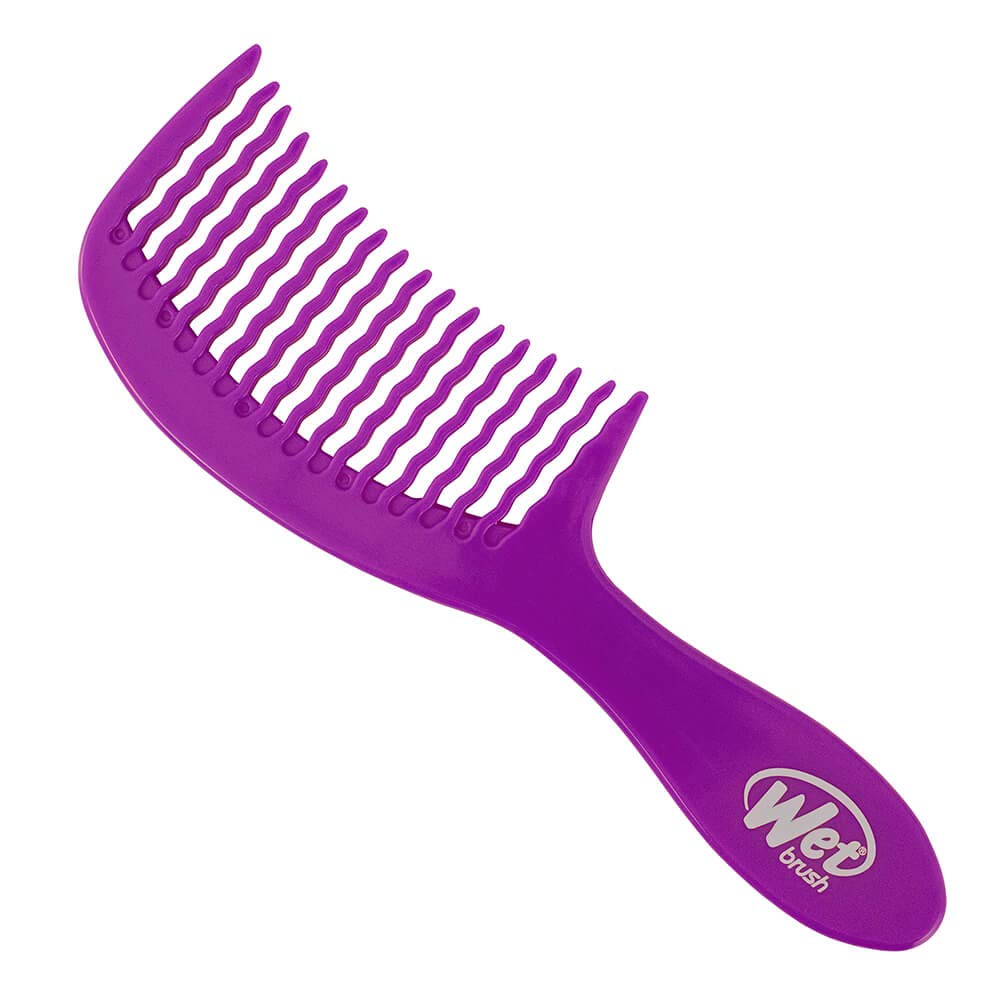 Wet Brush Detangling Comb, Black - Wide Tooth Hair Detangler with WaveTooth Design That Gently and Glides Through Tangles - Brush Throough Conditioner and Hair Masks - Gentle On Scalp and Pain-Free