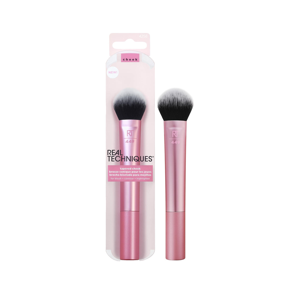 Real Techniques Ultra Plush Blush Makeup Brush, For Loose, Cream, or Pressed Blush, Rosy Glow Cheeks, Fluffy Powder Brush, Aluminum Ferrules, Synthetic Bristles, Vegan & Cruelty Free, 1 Count | Rosy glow cheeks with a blush brush for cheeks, powder bronze