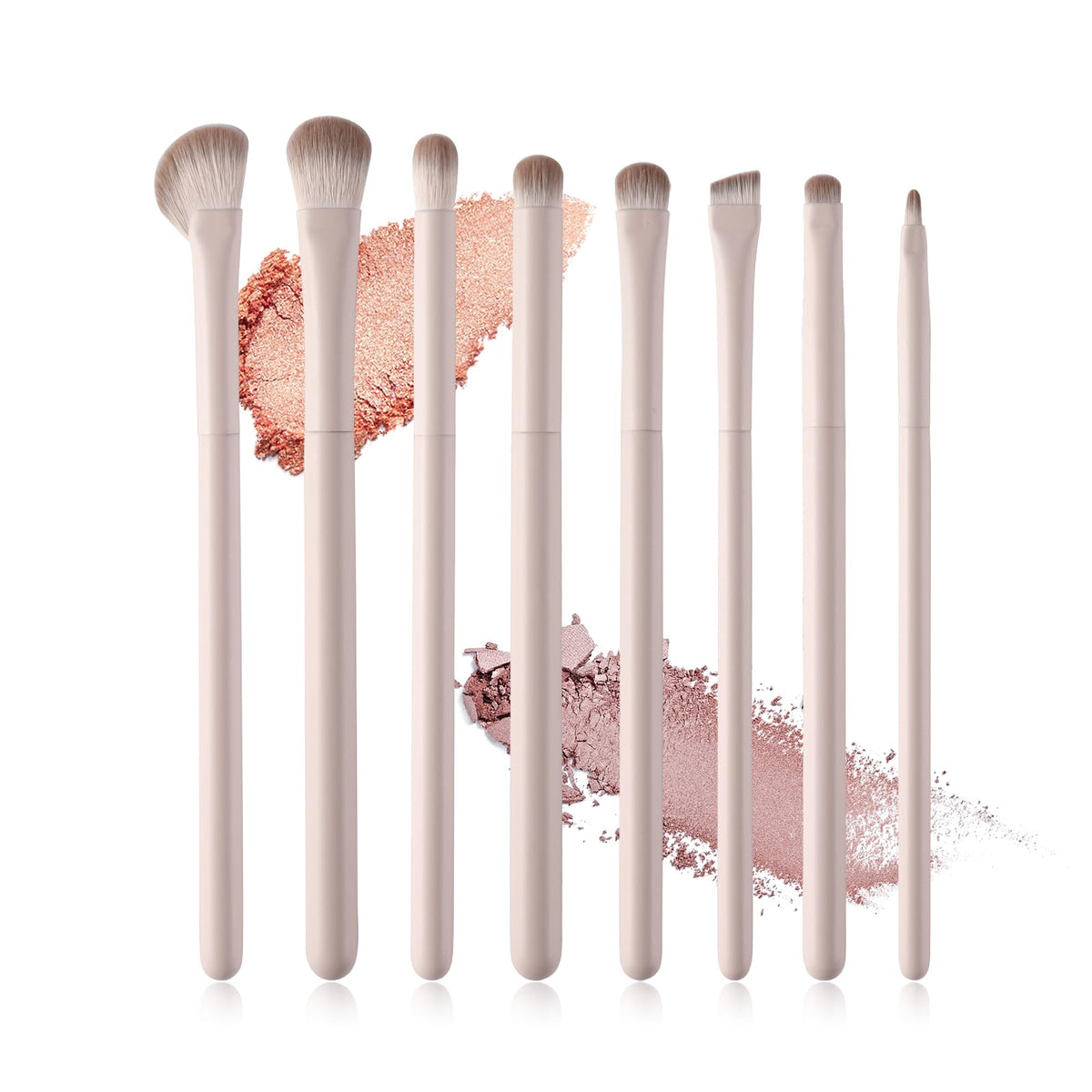 Professional 8 Piece Eye Makeup Brushes Set with Blending, Eyeliner & Angled Eyebrow Brushes - Eyeshadow Brush Kit for Hooded Eyes, Beginner Friendly Makeup Tools