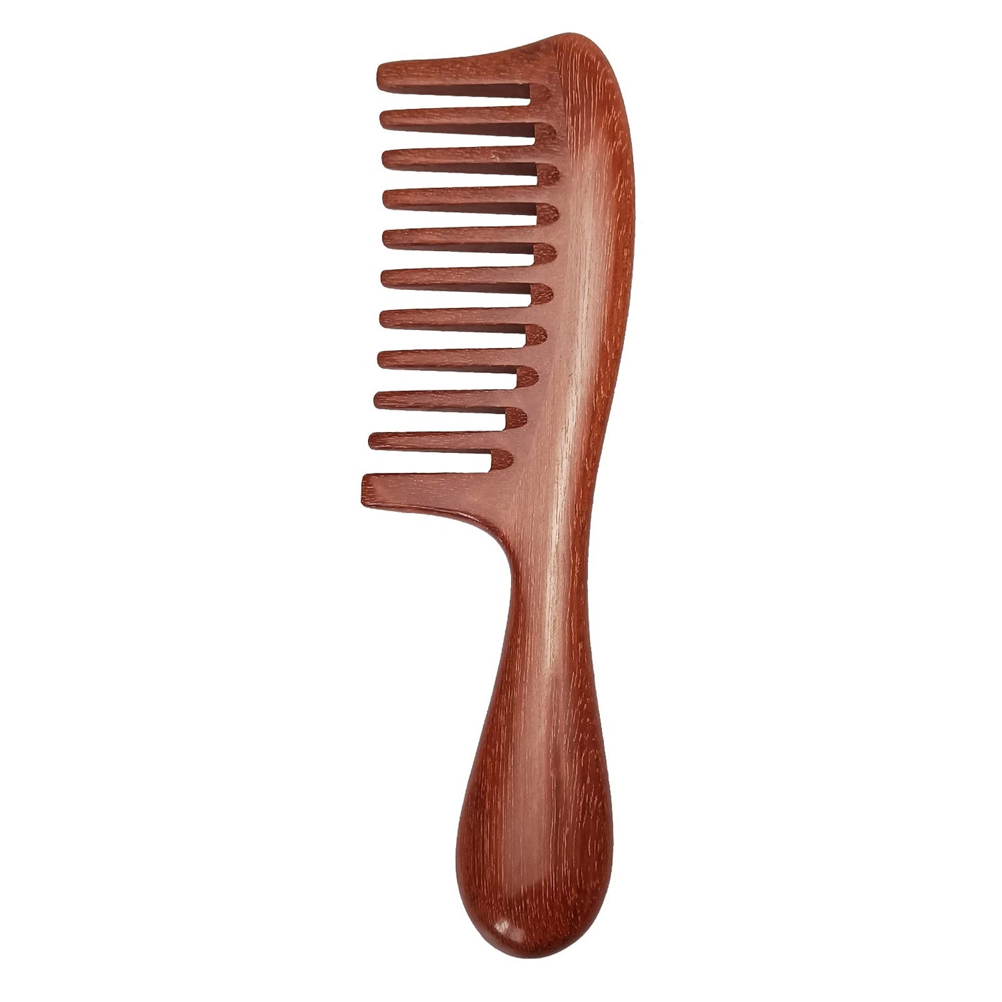 Louise Maelys Wooden Wide Tooth Hair Comb for Curly Detangling Sandalwood | Anti Static Smooth Teeth Reduce Snagging Breakage Scalp Massage Travel Friendly Size Grooming Gentle Hair Care Tool