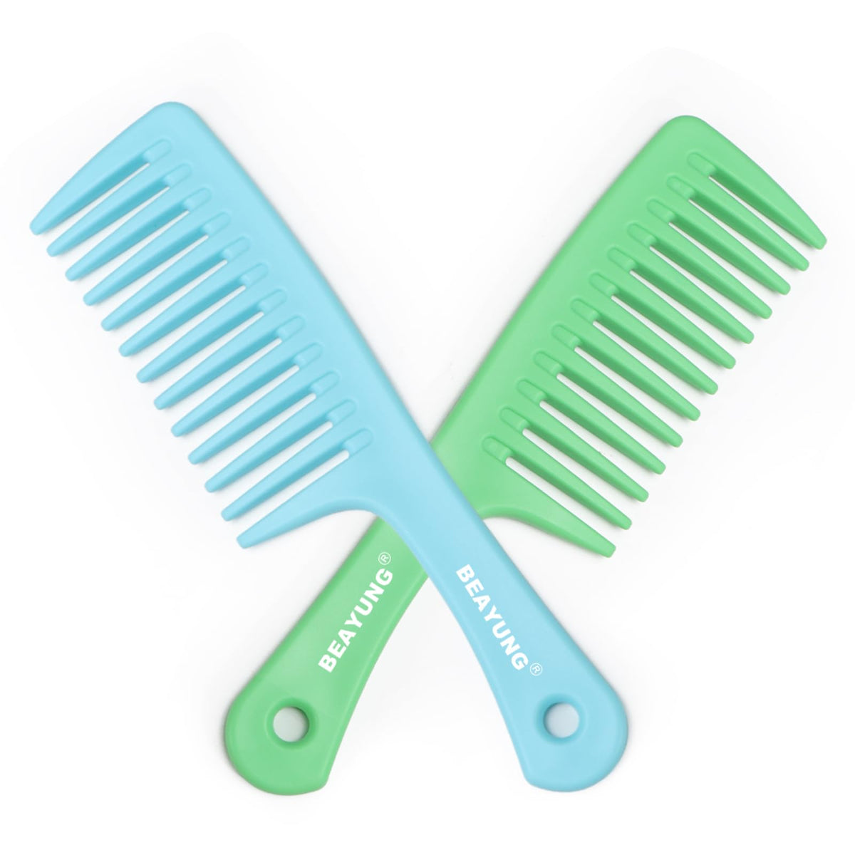 2PCS Large Wide Tooth Comb, Shower Combs, Hair comb for wet curly hair, Durable Hair Brush for Best Styling and Professional Hair Care(1Black,1White)