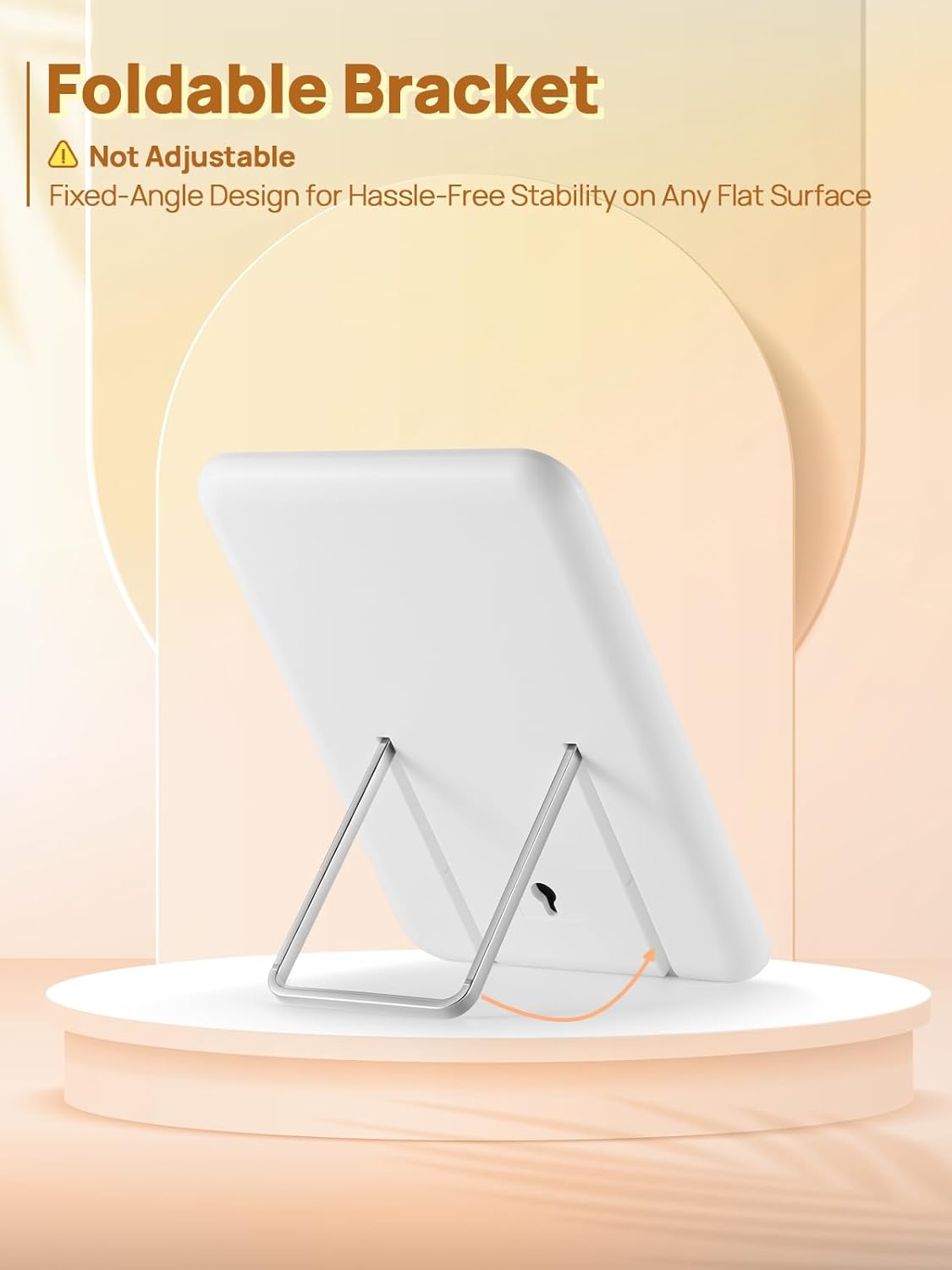 OMIRO 8 x 5 in Desk Makeup Mirror with Stand and Hanging Hole, White | Table Mirror with Foldable Bracket, Travel Mirror for Men and Women, Shaving and Travel, Distortion-Free Reflection