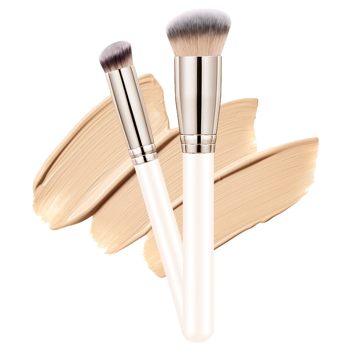 Makeup Brushes DPOLLA Pro Foundation Brush and Flawless Concealer Brush Perfect for Any Look Premium Luxe Hair Contour Brush Perfect for Blending Liquid,Buffing,Cream,Sculpting,Mineral Makeup