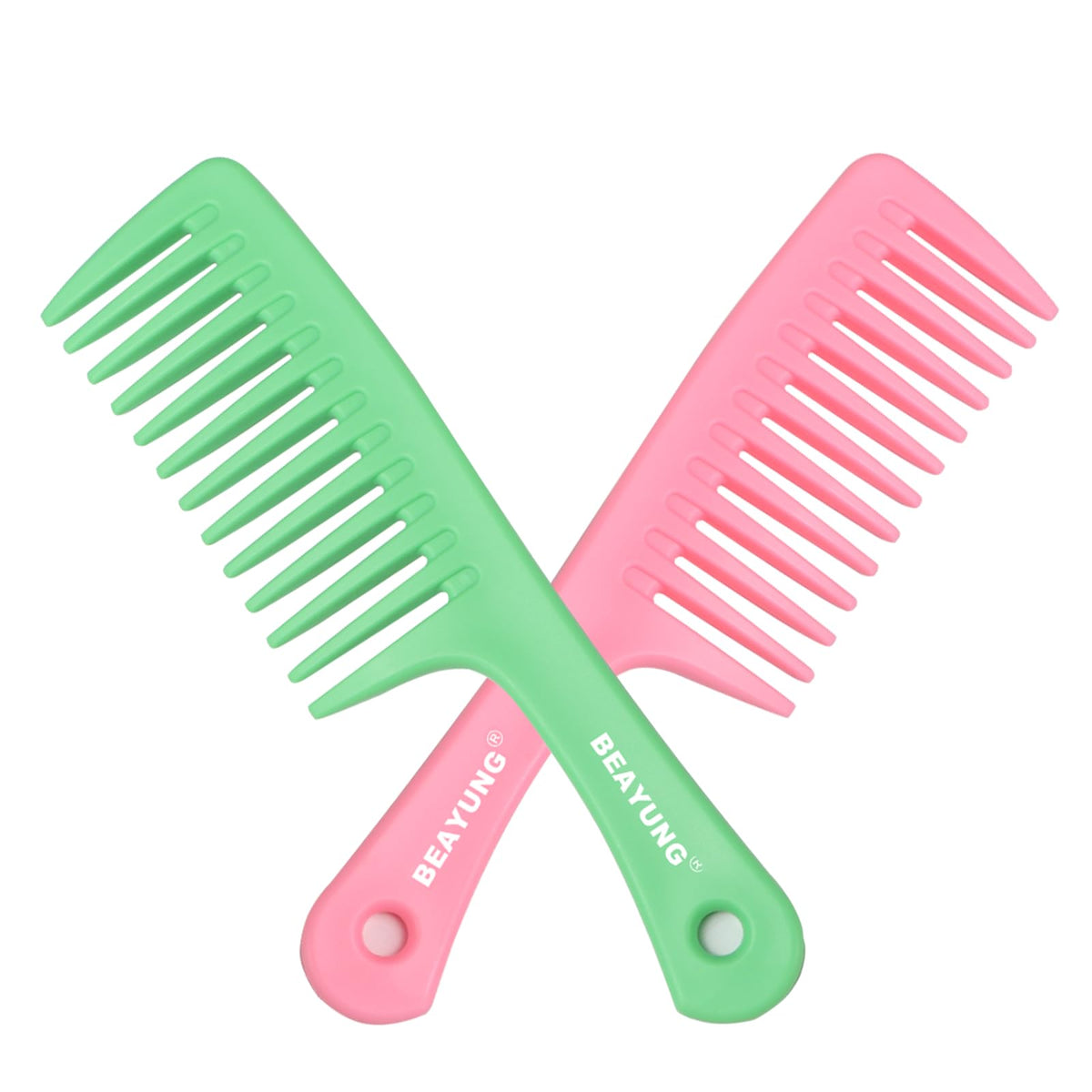 2PCS Large Wide Tooth Comb, Shower Combs, Hair comb for wet curly hair, Durable Hair Brush for Best Styling and Professional Hair Care(1Black,1White)