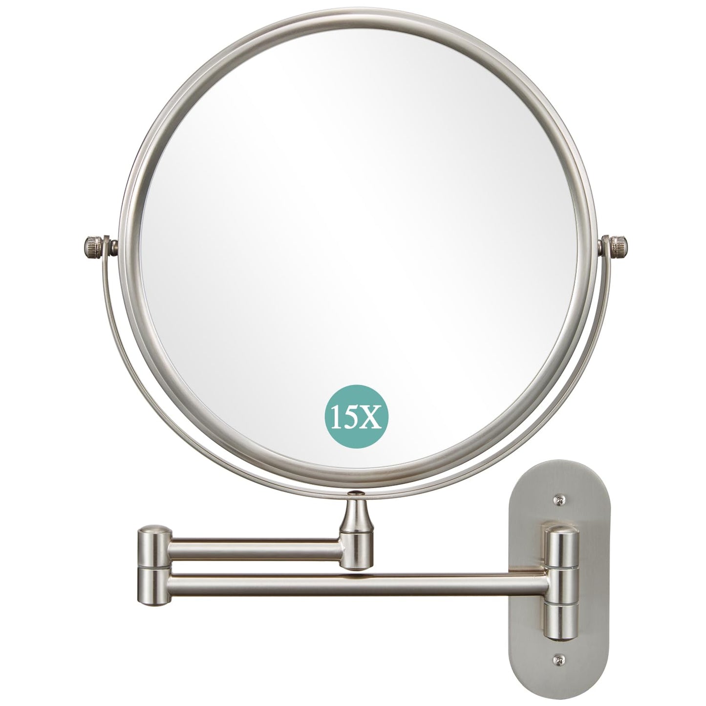 DECLUTTR 8 Inch Wall Mounted Magnifying Mirror with 10x Magnification, Double Sided Vanity Makeup Mirror for Bathroom, Chrome Finished
