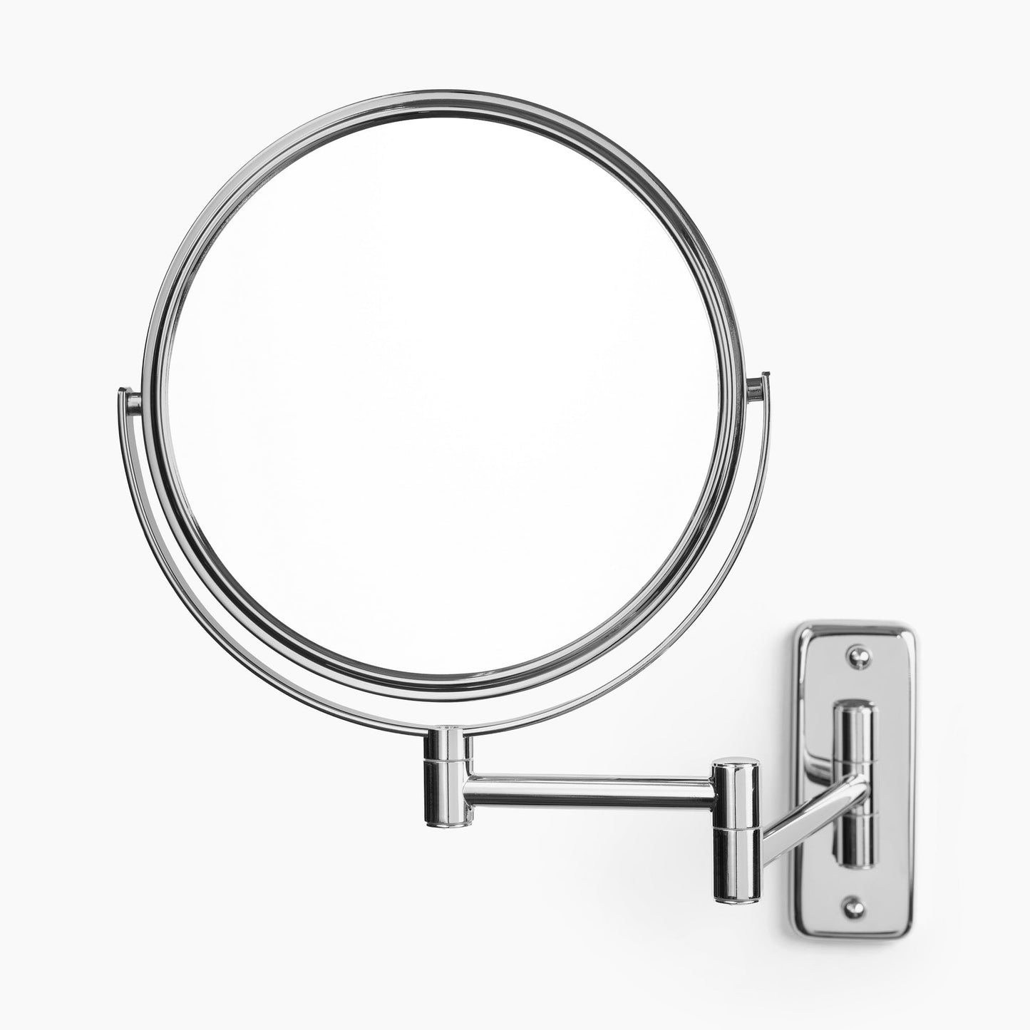 JERDON Wall-Mounted Makeup Mirror - 5X Magnification - Black - JP7506BK | 8" Round Frame, 13.5" Wall Extension Arm