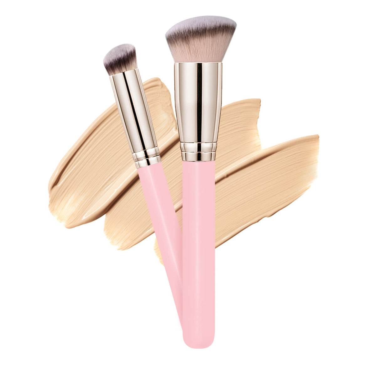 Makeup Brushes DPOLLA Pro Foundation Brush and Flawless Concealer Brush Perfect for Any Look Premium Luxe Hair Contour Brush Perfect for Blending Liquid,Buffing,Cream,Sculpting,Mineral Makeup