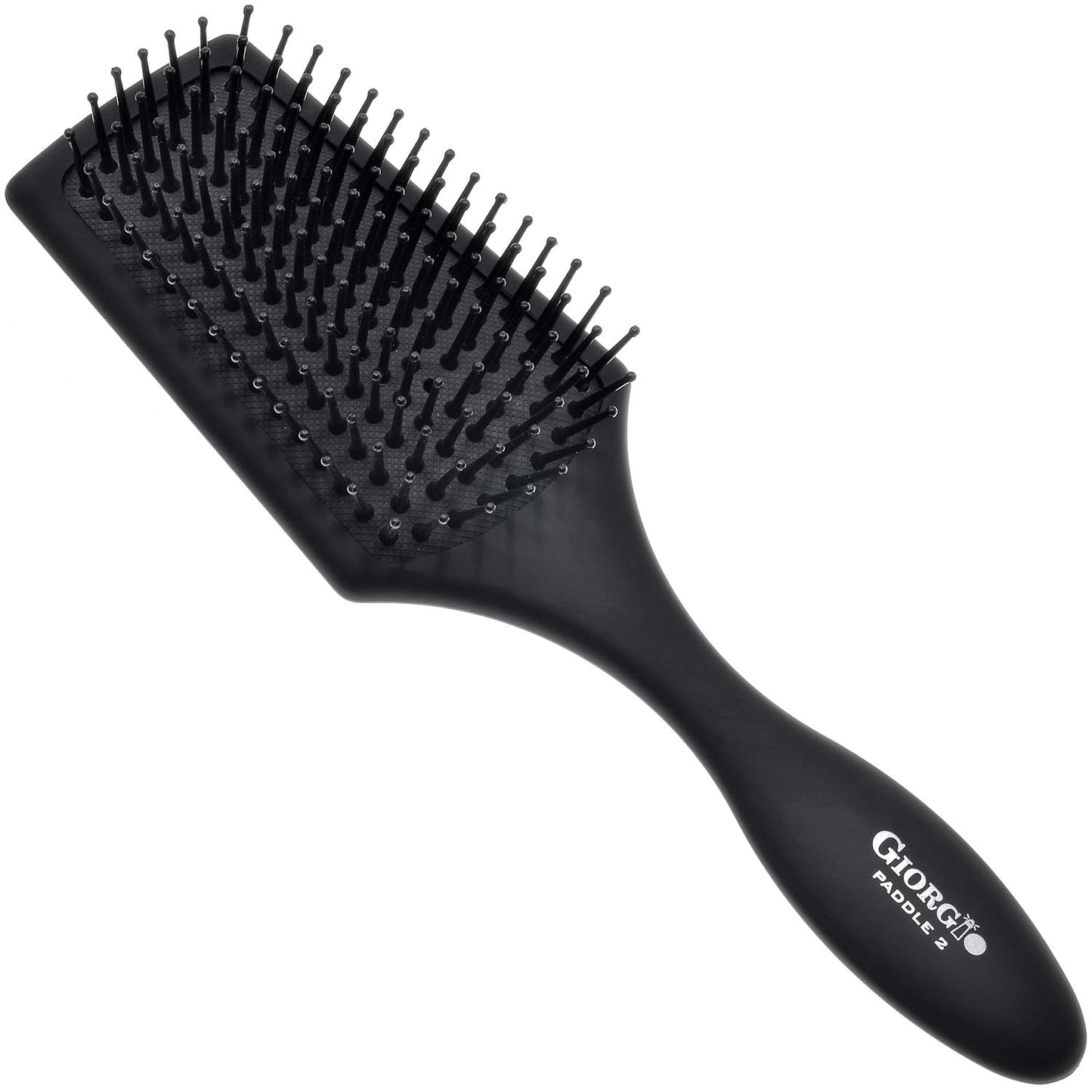 Giorgio Detangling Paddle Brush - Large Air Cushion Paddle Brush with Ball Tip Tourmaline Bristles - Anti Static Hair Care Tool for Men and Women, Wet or Dry - Black