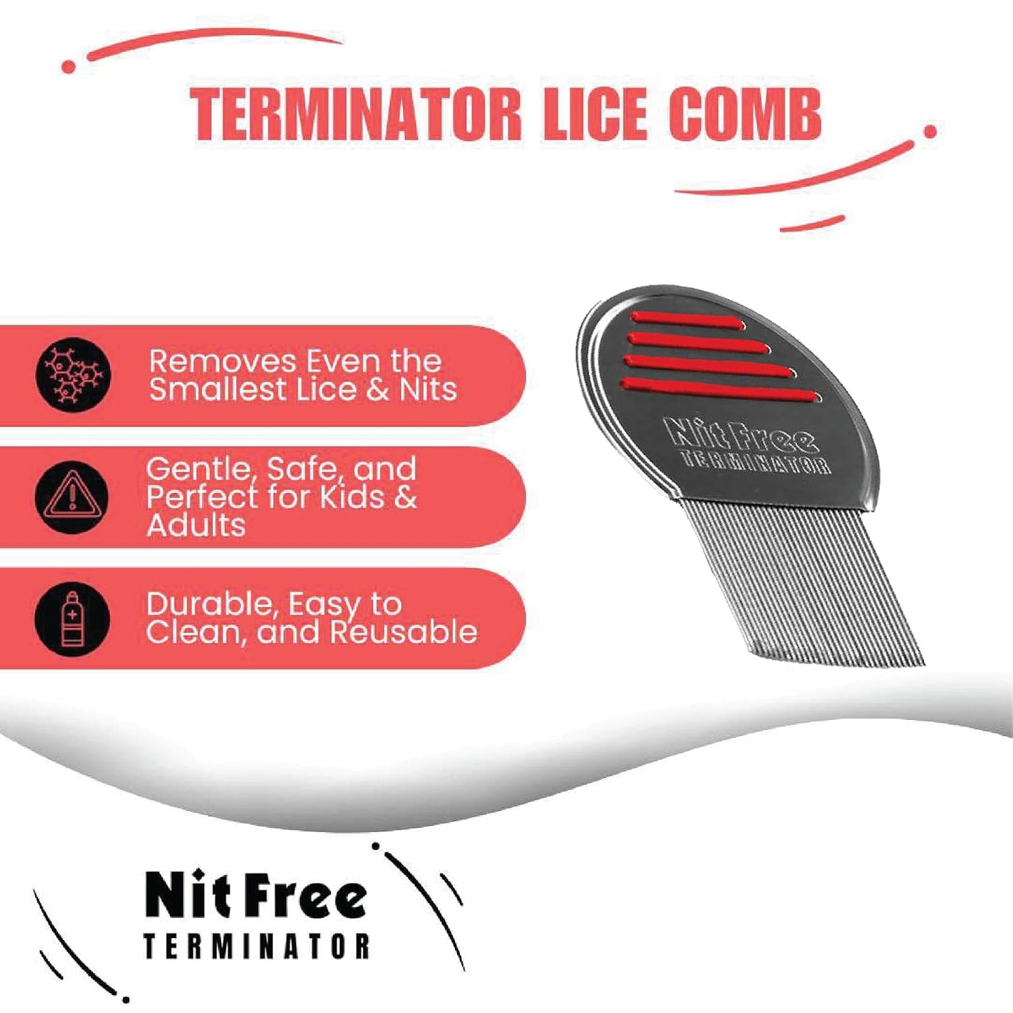 Head Lice Comb - (Color May Vary) Pack of 2