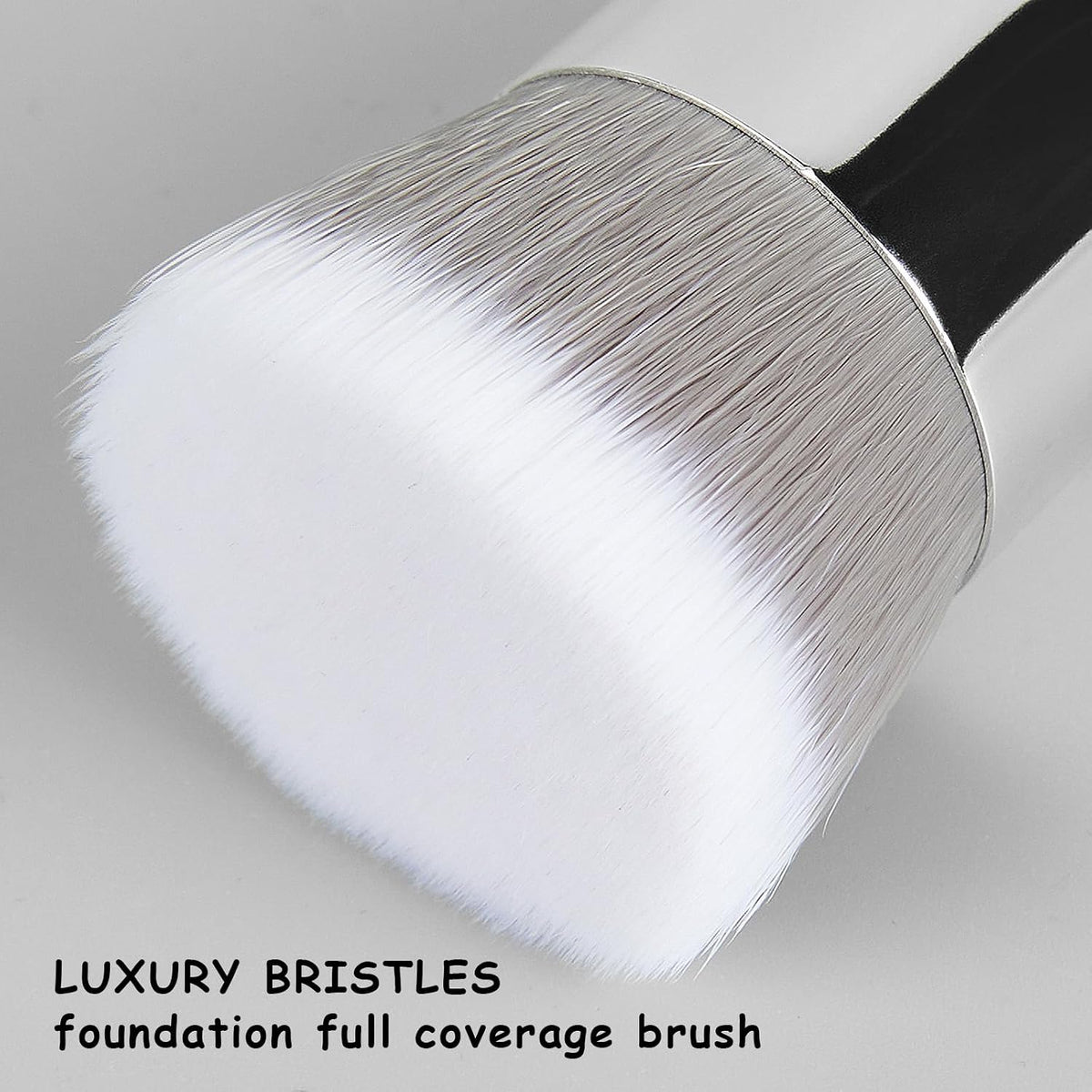 Makeup Brush & Foundation Brush, Micro Fiber Blending Tool | Dual-ended flat kabuki for foundation + angled brush for concealer. Micro crystal fiber bristles
