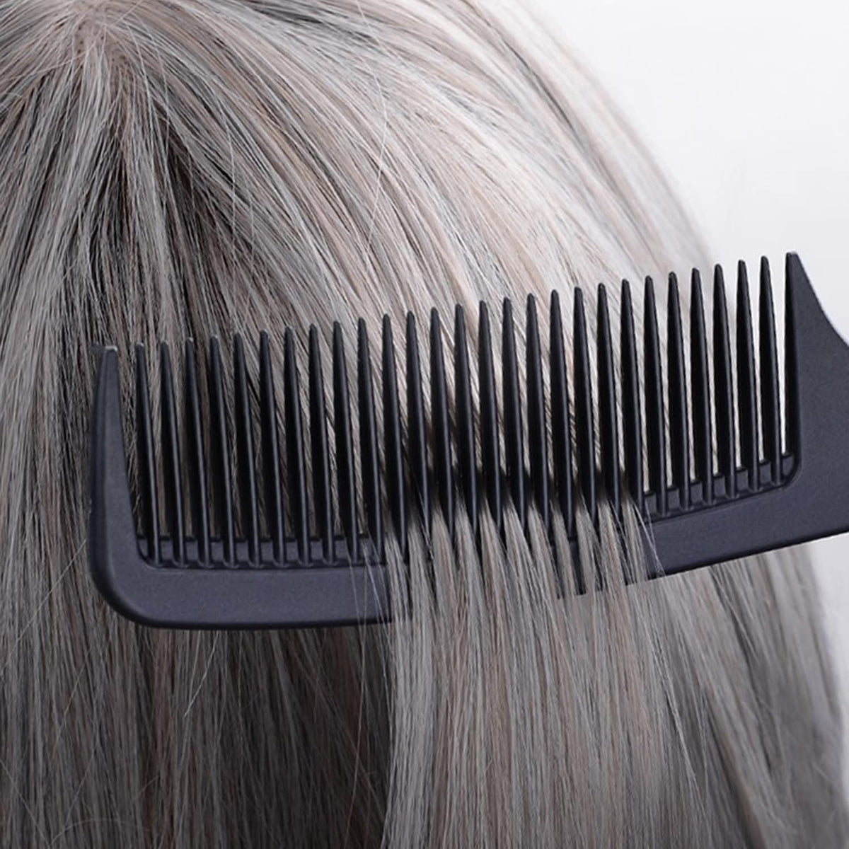 Large Detangling Comb With Professional Handle - Carbon Fiber, Cutting, Hairdressing, Styling, Round Tooth, Barber, Travel Hair Comb for Men and Women