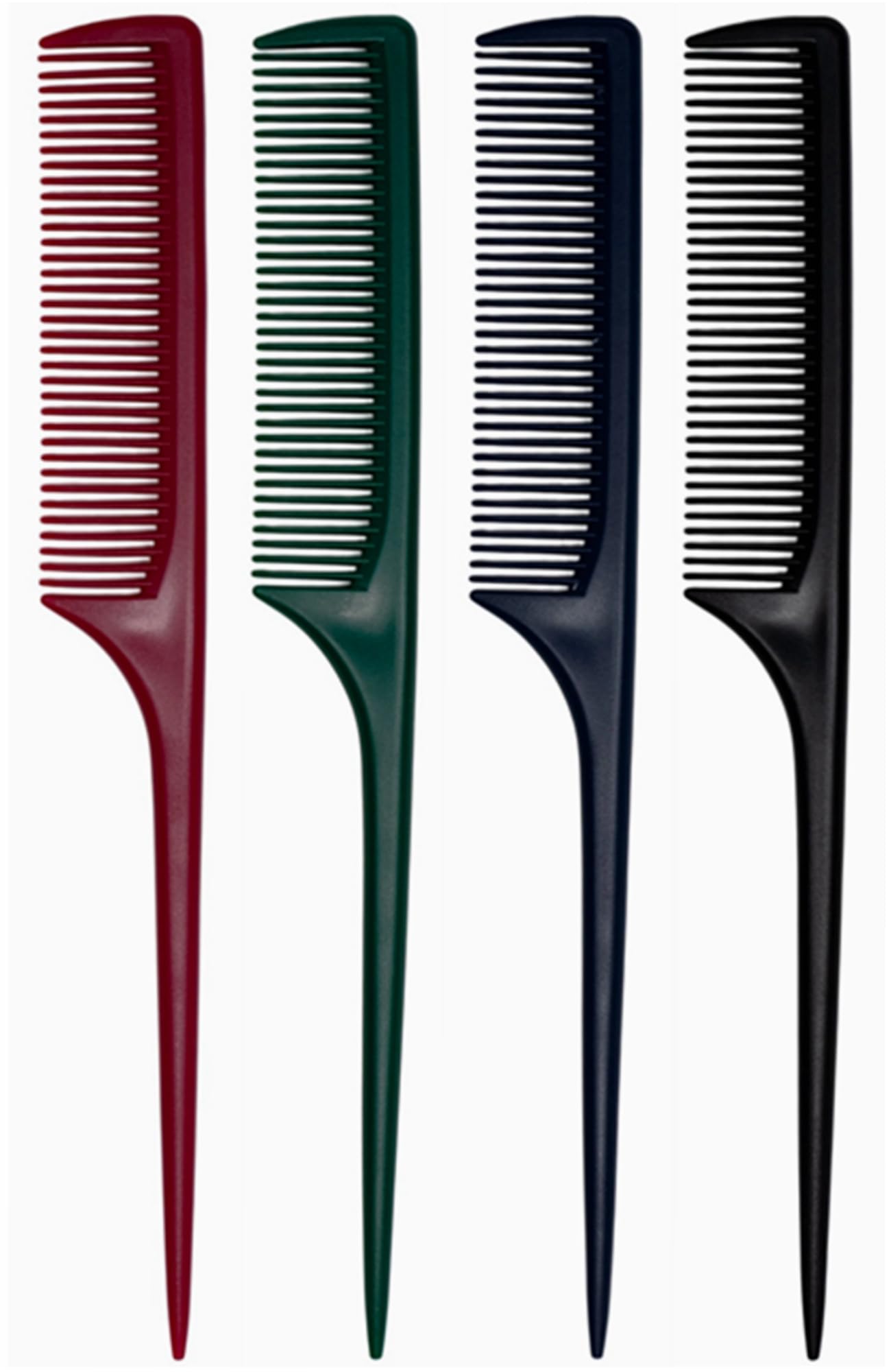 4 Pcs Rat Tail Comb Set for Women -Fine Tooth Styling comb with Pick, Anti-Static Heat Resistant Teasing Comb,Professional Hair Parting Tools for Smooth Detangling, Updos & Salon-Perfect Hairstyles.