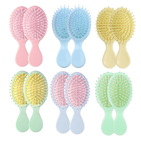 12 pcs Mini Hair Brush,Mini Brush for Most Hair Types | Travel Brush with Exquisite Packag Box,Bridesmaid Party for Gifts Teens Adults,Christmas Stockings Filling Wet Hair Brushes