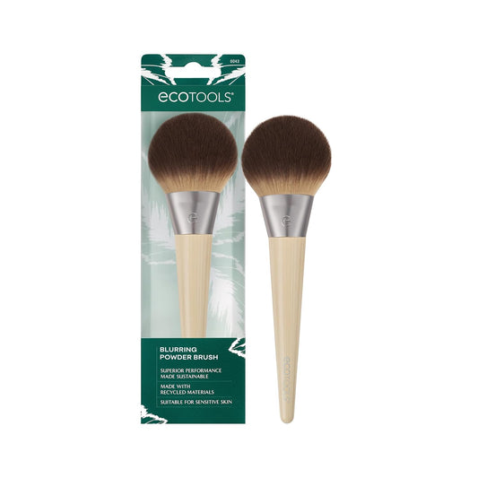 EcoTools Blurring Powder Makeup Brush, Large Makeup Brush, 1 Count | Blurred coverage with powder brush, face powder brush for loose and pressed powder, fluffy makeup brush with tapered bristles
