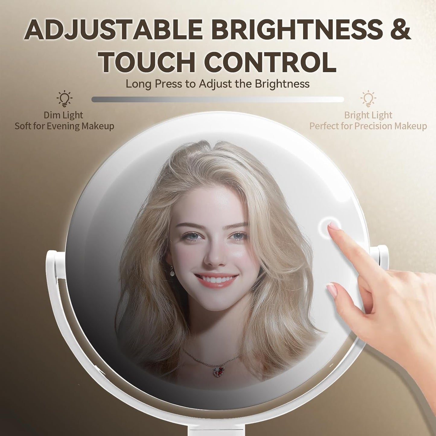 Makeup Mirror with Lights, Lighted Makeup Mirror with Magnification, 80 LED Vanity Mirror with Lights, 3 Color Modes & Stepless Dimming, Shatterp roof & Stable Base