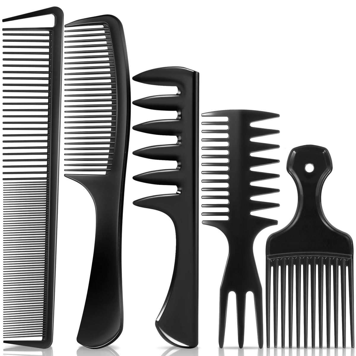 SalonSilk Professional Combs Set for Natural Black Curly Hair for Ladies