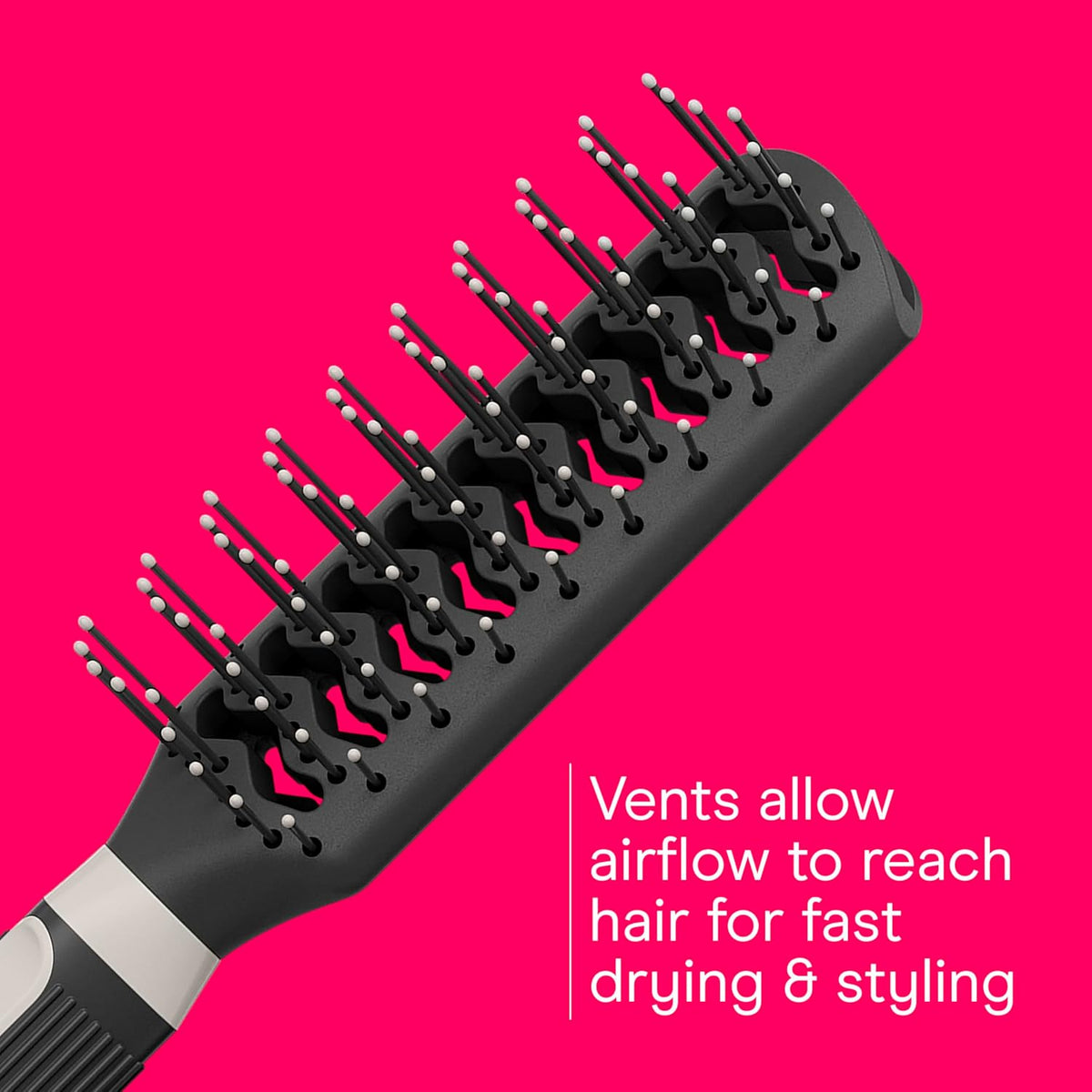 Conair Grip & Lift Vent Hairbrush, Full-Size and Mid-Size Brush Set, Nylon Bristle Hair Brushes for Blowout Styling, Value Pack, Color May Vary