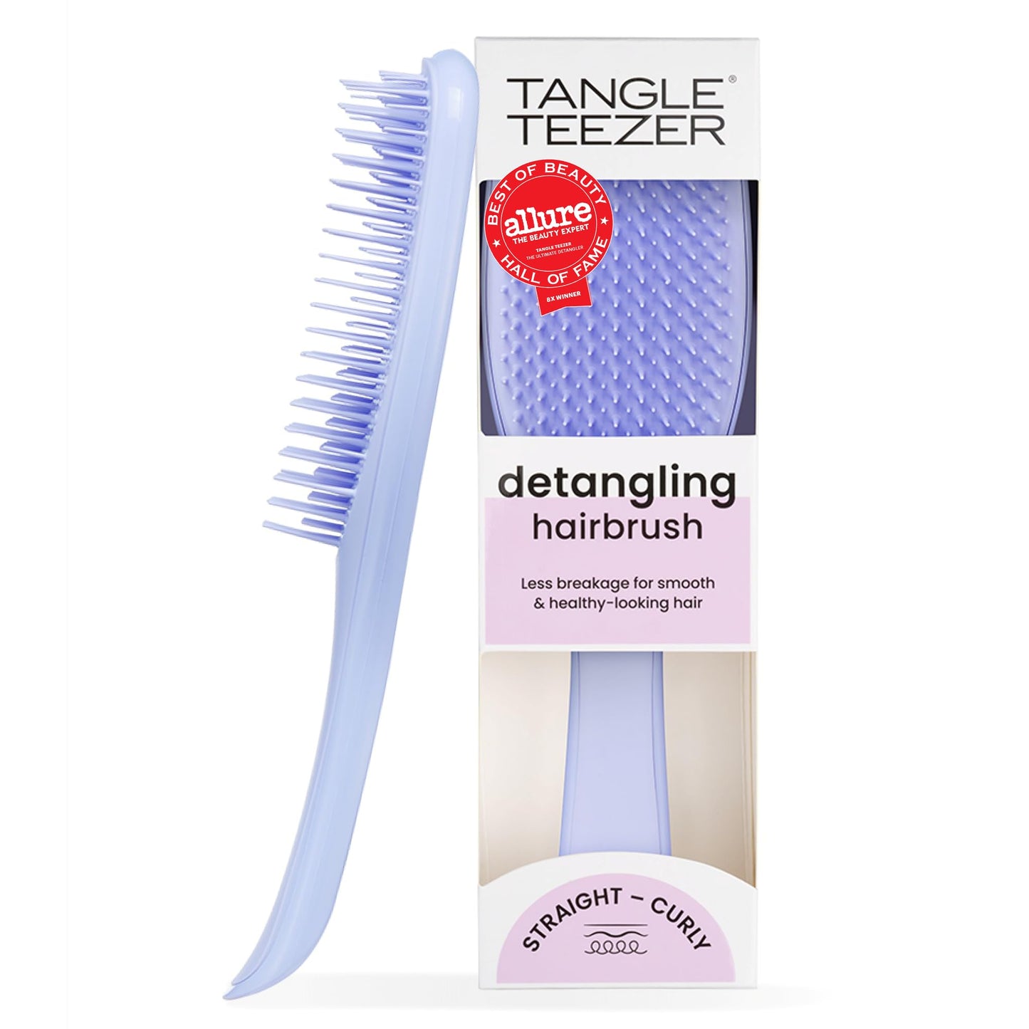 Tangle Teezer Ultimate Detangler Brush, Straight to Wavy, Millennial Pink | Patented two-tier, regular-flex teeth reduce breakage & split ends on wet or dry hair; Shower-friendly hairbrush for all ages