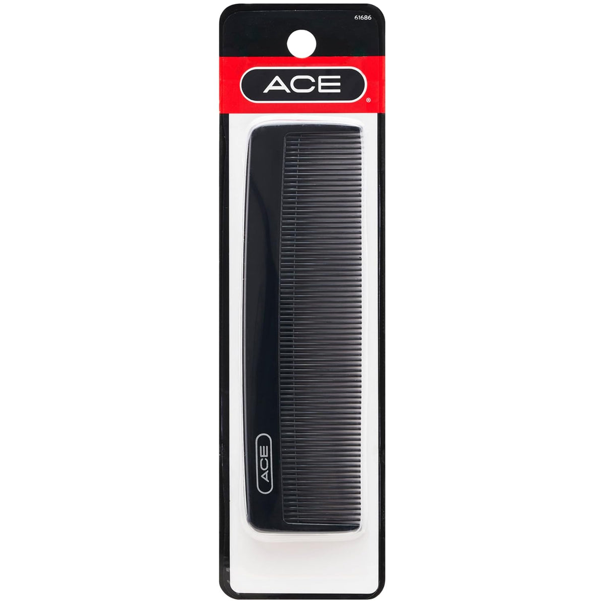Goody Ace Classic Bobby Pocket and Purse Comb - 5 Inch, Black, Durable & Flexible Teeth, Suitable for All Hair Types, Fine Comb Teeth for Thin to Medium Hair