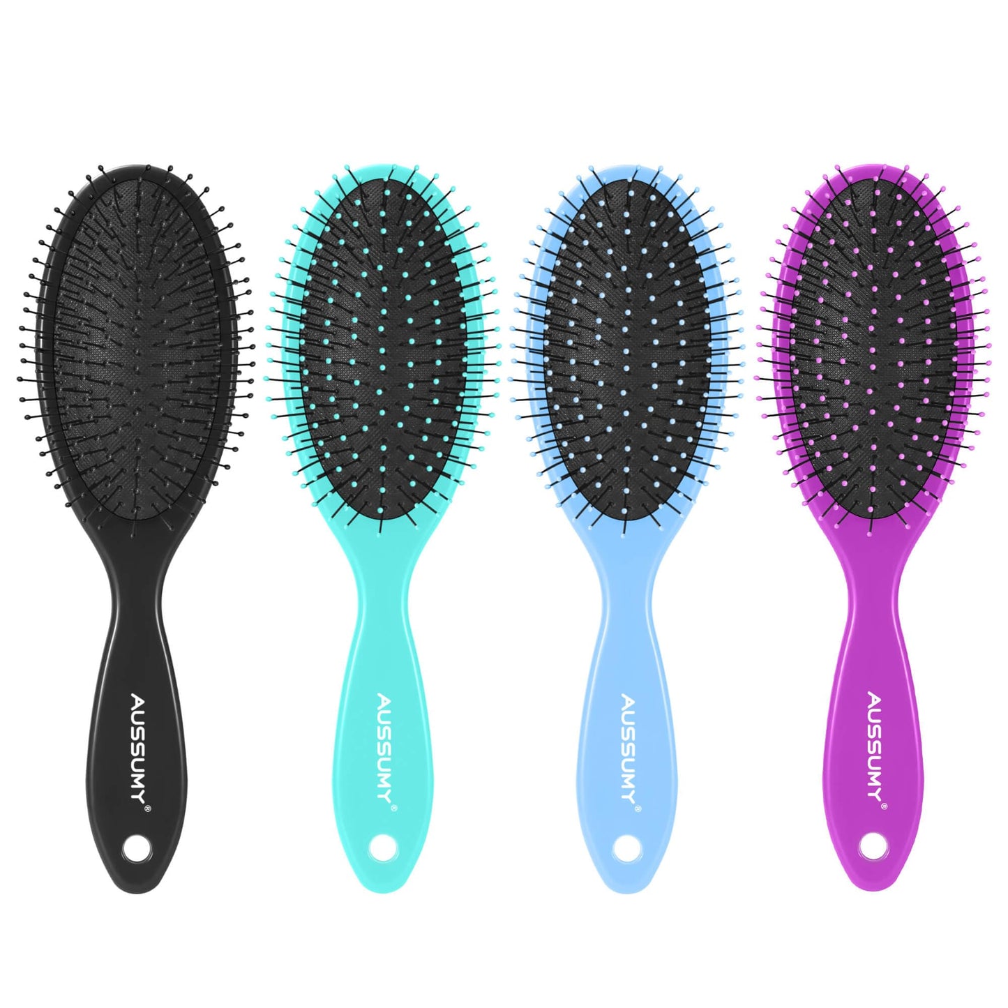 4 Pack Detangling Hair Brush - Air Cushion Detangler Hairbrush with Ultra Soft Bristles for Effortless Tangle Removal For Wet Dry Damaged Curly Fragile Hair for Women Men Boys Girls Adult Kids