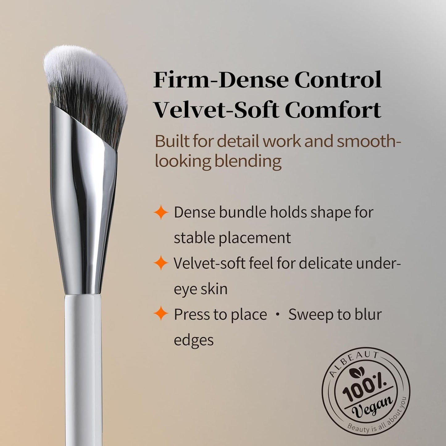 Albeaut Concealer Brush, Angled Under Eye Makeup Small Foundation Precision Face Blending Brush (193 concealer brush), 1pc