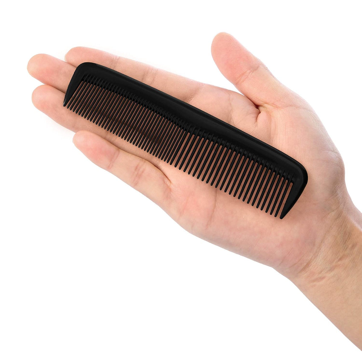 Leinuosen 12 Pieces Pocket Hair Combs, Fine Tooth Combs, Black | Plastic Hair Care for Men Women, Portable Travel Size, for Barber Salon Hair Dressing Use, Not Breakable, Peines Para Cabello