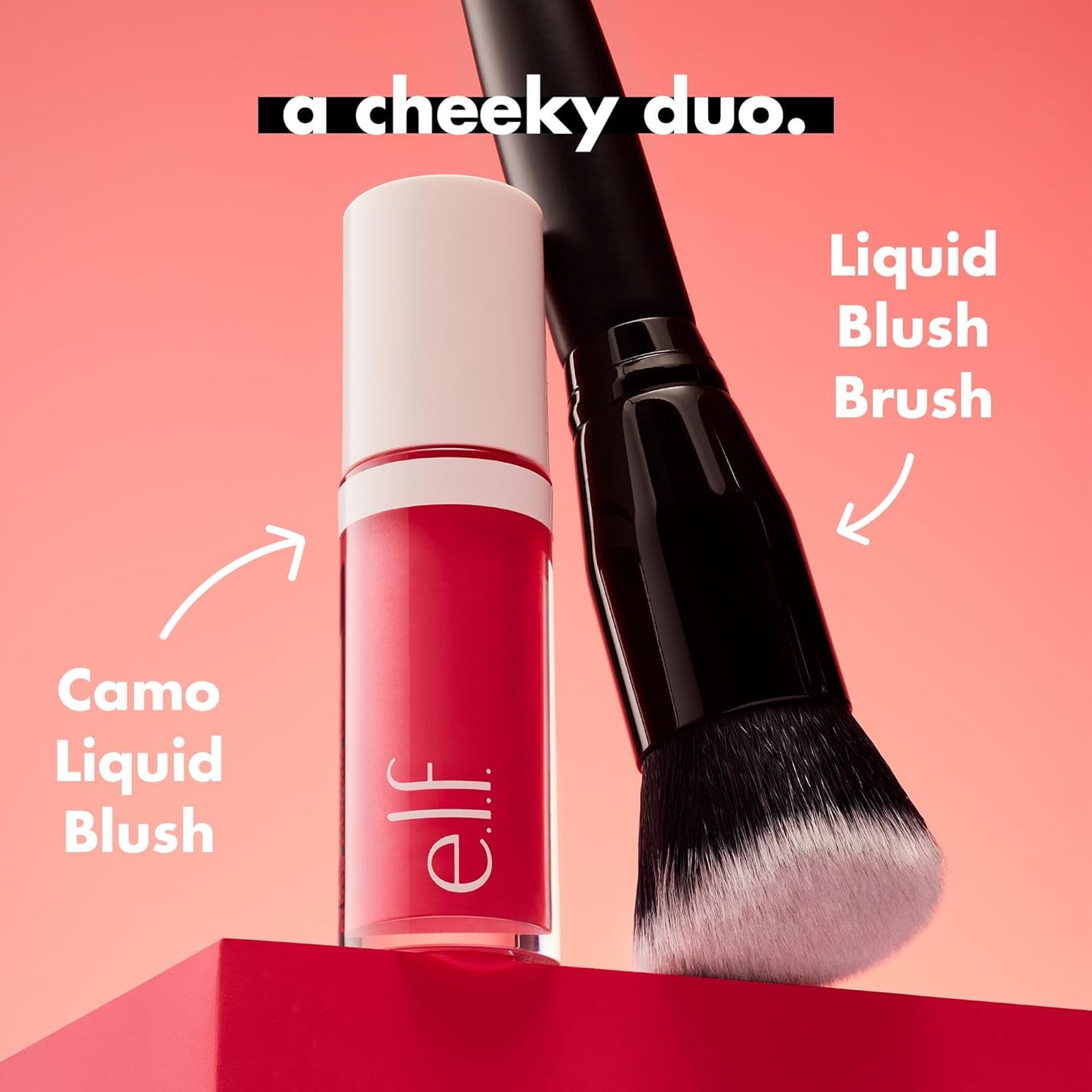 e.l.f. Camo Liquid Blush Brush | Angled Blush Brush Ideal For Applying & Blending Colors On Cheeks, Soft, Dense Bristles, Vegan & Cruelty-free