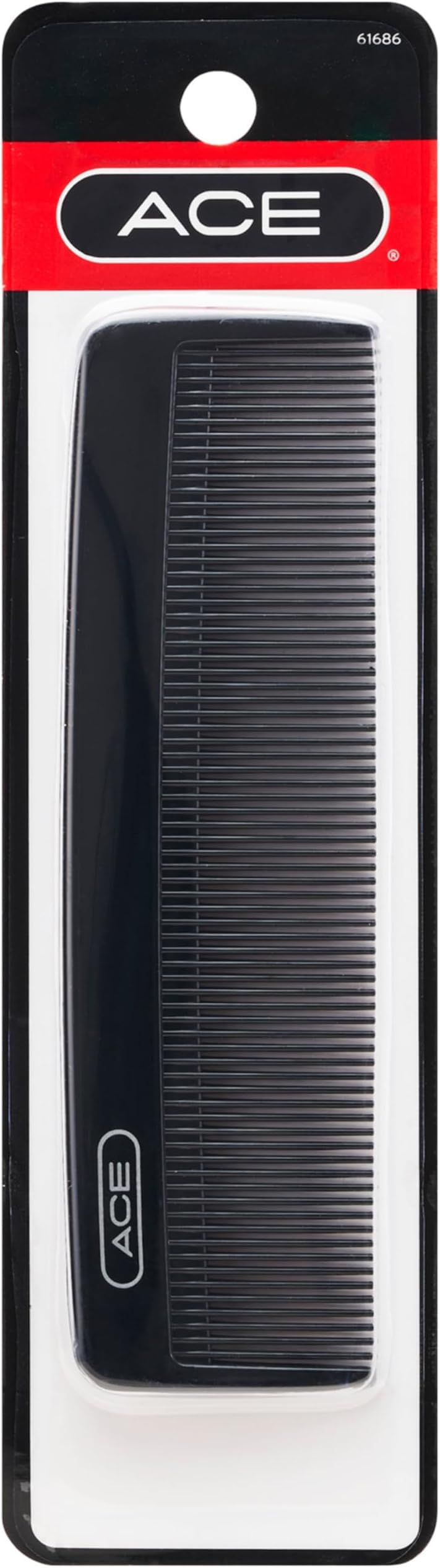 Goody Ace Classic Bobby Pocket and Purse Comb - 5 Inch, Black, Durable & Flexible Teeth, Suitable for All Hair Types, Fine Comb Teeth for Thin to Medium Hair