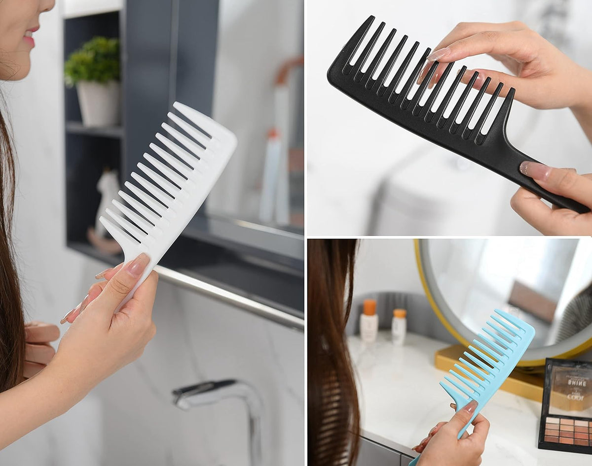 Wide Tooth comb, Large Detangling Comb for Women and Men, Durable Styling Brush for Curly, Long, Wet Hair Types - Professional Hair Care.