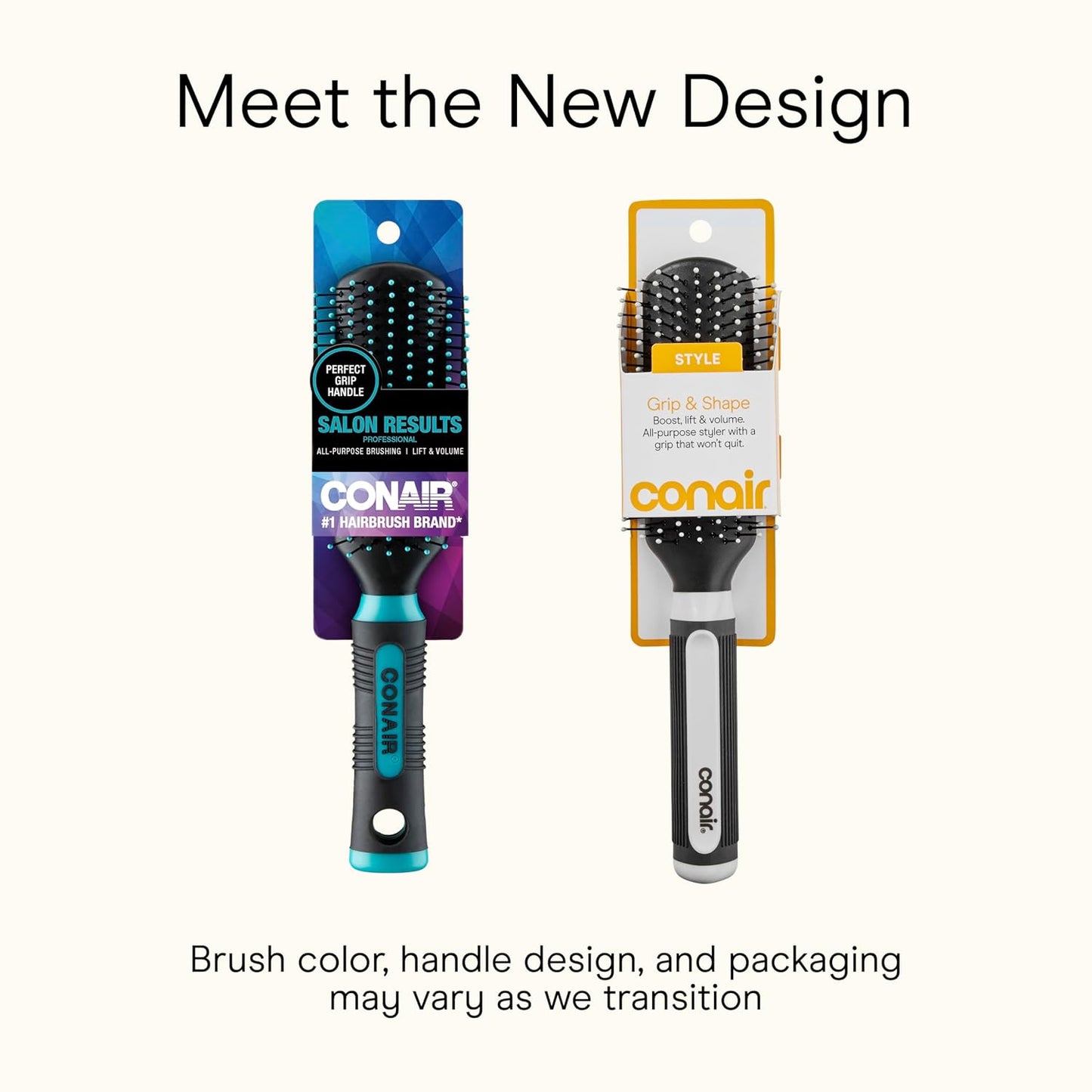 Conair Salon Results Detangling Hairbrush - For Men and Women, All Hair Types with Nylon Bristles