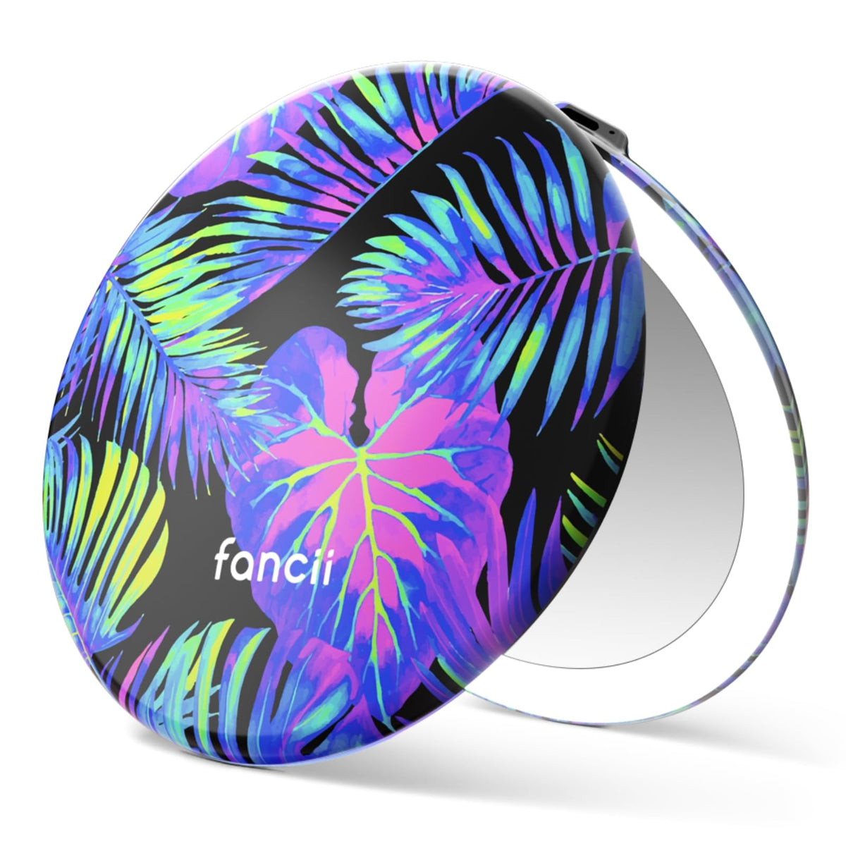 Fancii Taylor LED Lighted Travel Makeup Mirror, Rechargeable with 10x/1x Magnifying & 3 Light Settings - Compact, Portable, Large 5” Wide Hand Mirror for Handbag and Purses (Rose Gold)