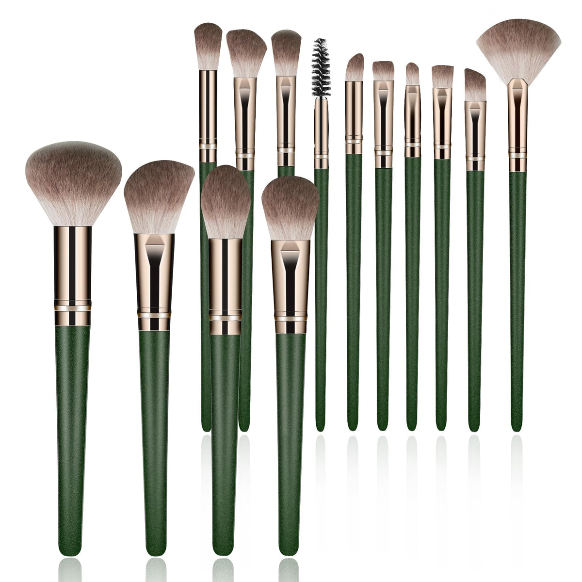 Makeup Brushes, 14 Pcs Travel makeup Brush Set, Black | Fibrous bristles, high density, fluffy, one-handle design，for Foundation, Concealer, Blush and Eyeshadow Brush