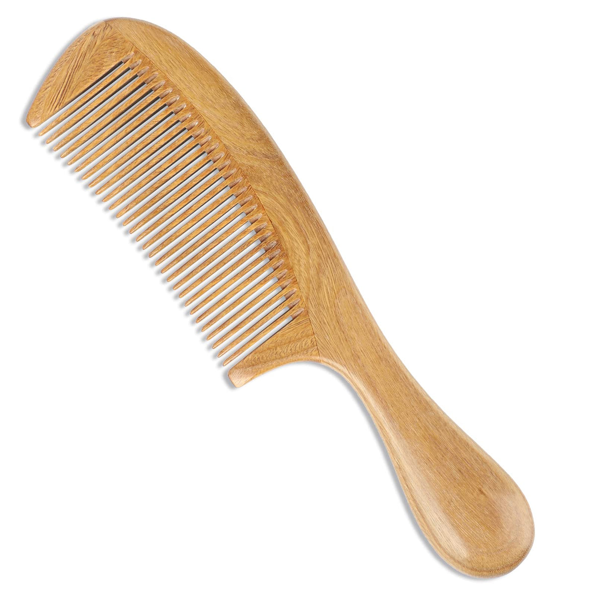 Onedor Handmade 100% Natural Green Sandalwood Hair Combs - Anti-Static Sandalwood Scent Natural Hair Detangler Wooden Comb (Wide Tooth),1 Count (Pack of 1) | Handmade, 0.15 in Tooth Spacing, Smooth Rounded Teeth, Helps Reduce Static, Less Pulling, Wavy Th