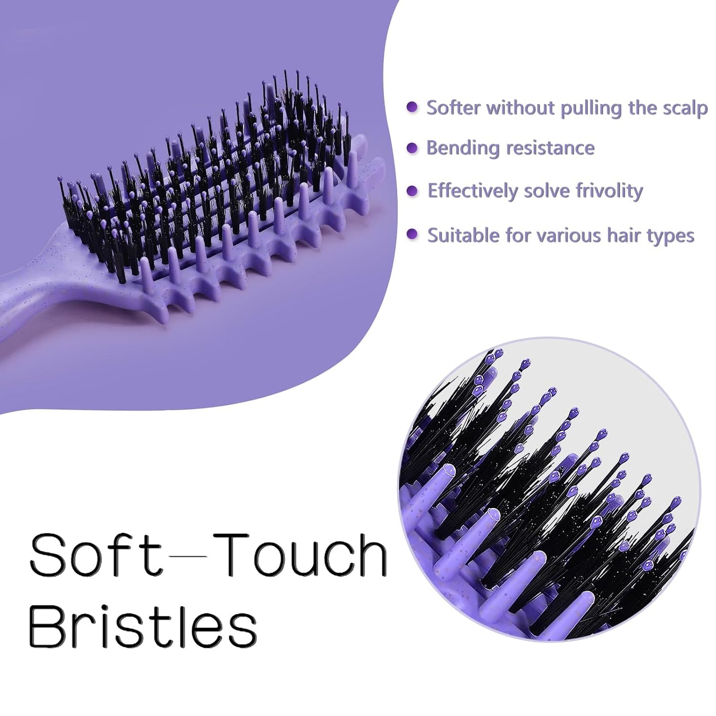 Curly Hair Brush, Curl Brush for Wet & Dry Hair | Curl Defining Brush for Effortlessly Defined Curls & Waves, Detangling Brush for Women, Men & Kids, Reduces Frizz