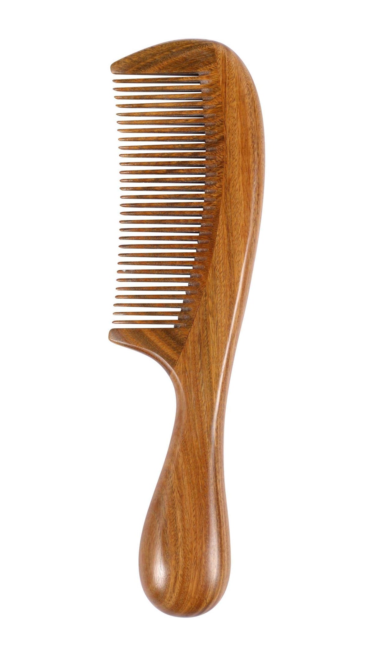 Louise Maelys Wooden Wide Tooth Hair Comb for Curly Detangling Sandalwood | Anti Static Smooth Teeth Reduce Snagging Breakage Scalp Massage Travel Friendly Size Grooming Gentle Hair Care Tool