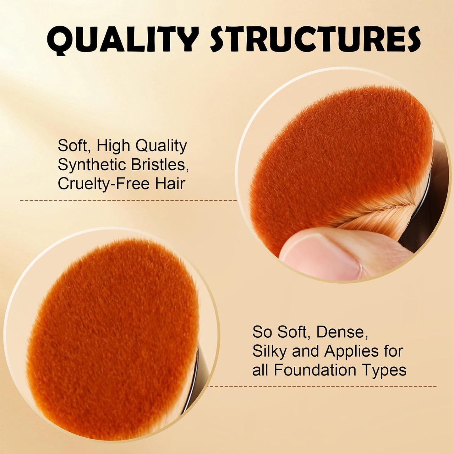 Foundation Brush for Mature Skin, Flat Top Kabuki Makeup Brush for Liquid Foundation, Cream & Powder, Premium Face & Body Buffing Blending Brush for Streak-Free Finish