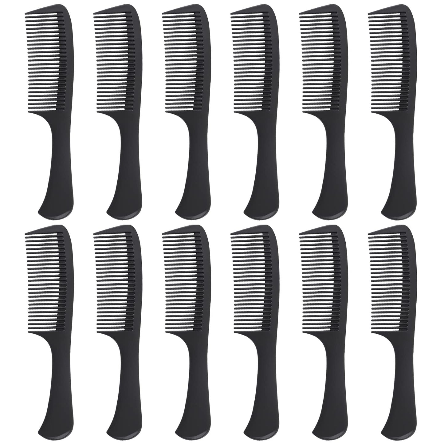 Large Detangling Comb With Professional Handle - Carbon Fiber, Cutting, Hairdressing, Styling, Round Tooth, Barber, Travel Hair Comb for Men and Women