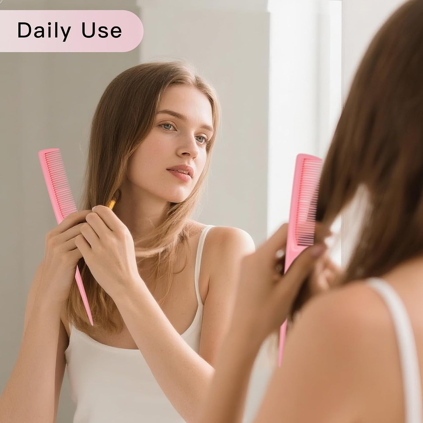 4 Pcs Rat Tail Comb Set for Women -Fine Tooth Styling comb with Pick, Anti-Static Heat Resistant Teasing Comb,Professional Hair Parting Tools for Smooth Detangling, Updos & Salon-Perfect Hairstyles.