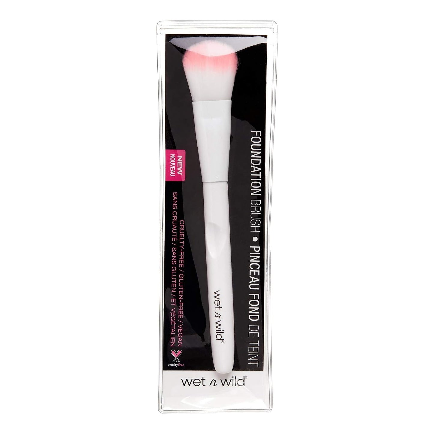 wet n wild Foundation Brush, Densely-Packed Synthetic Fiber Bristles for Liquid, Cream & Powder, Ergonomic Handle for Comfortable Control