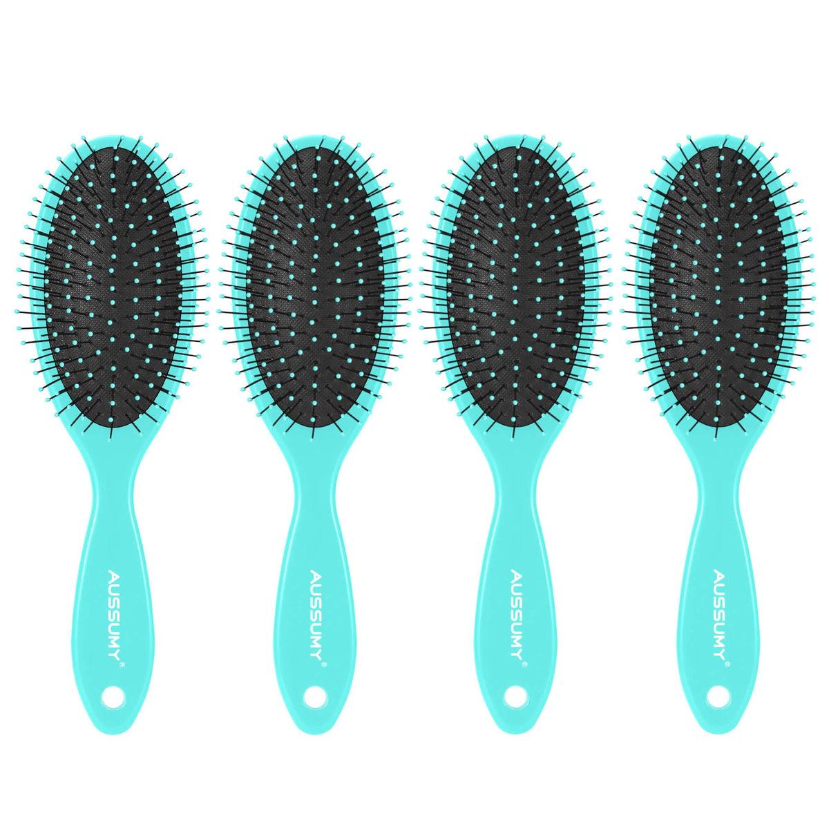 4 Pack Detangling Hair Brush - Air Cushion Detangler Hairbrush with Ultra Soft Bristles for Effortless Tangle Removal For Wet Dry Damaged Curly Fragile Hair for Women Men Boys Girls Adult Kids