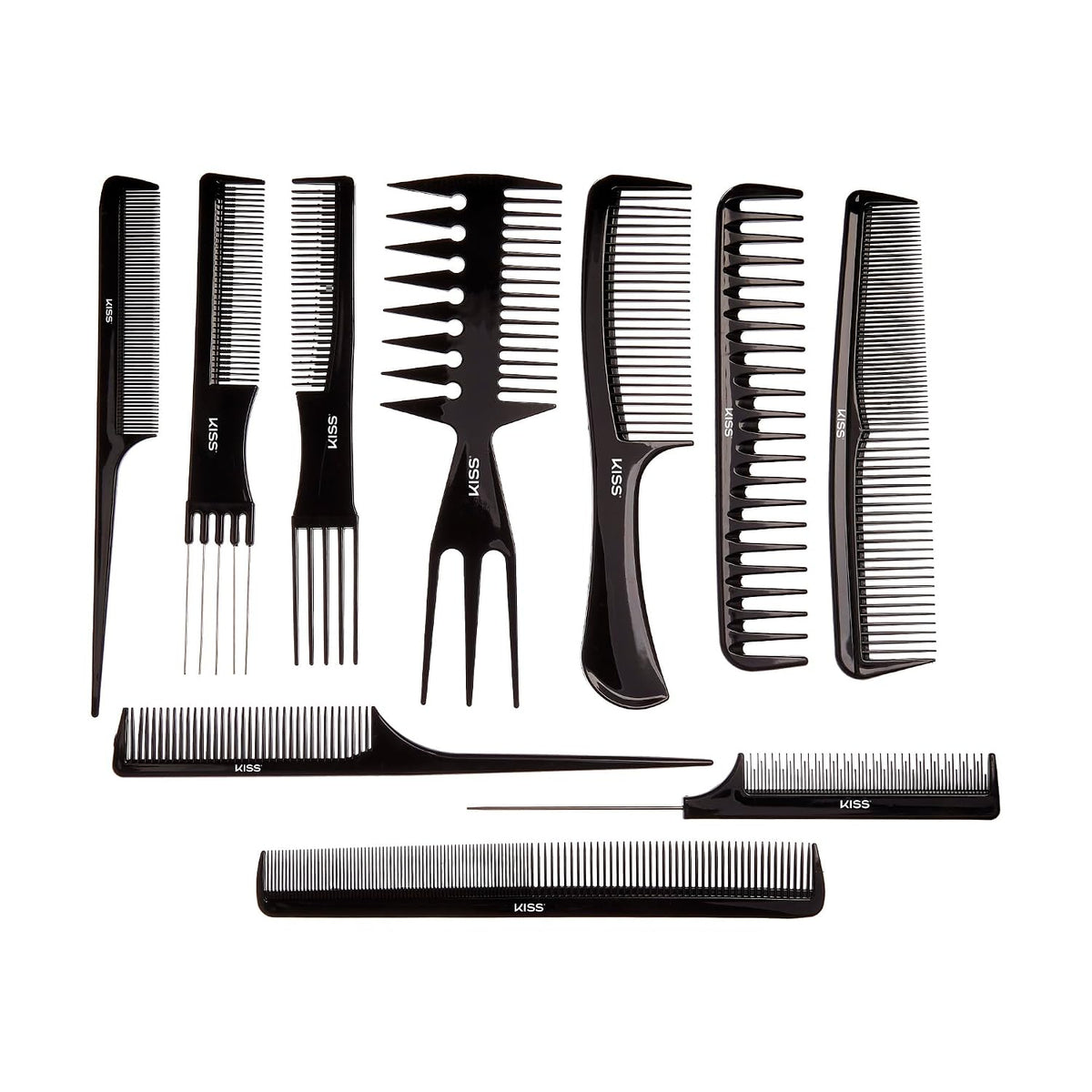 KISS Professional 10-pc Comb Set-Detangle & Style Assortment